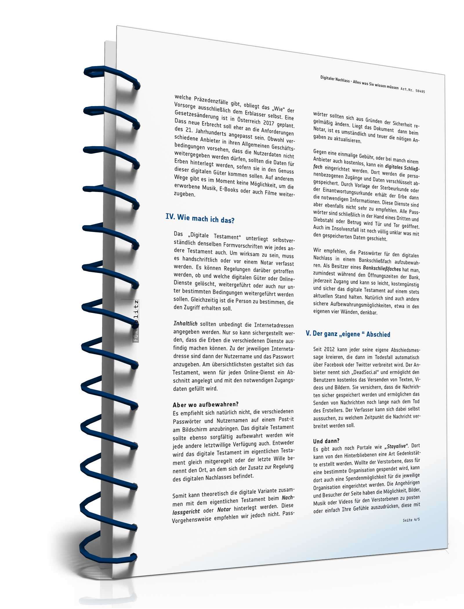 Digitales Testament + Ratgeber Excel. Seite: 9