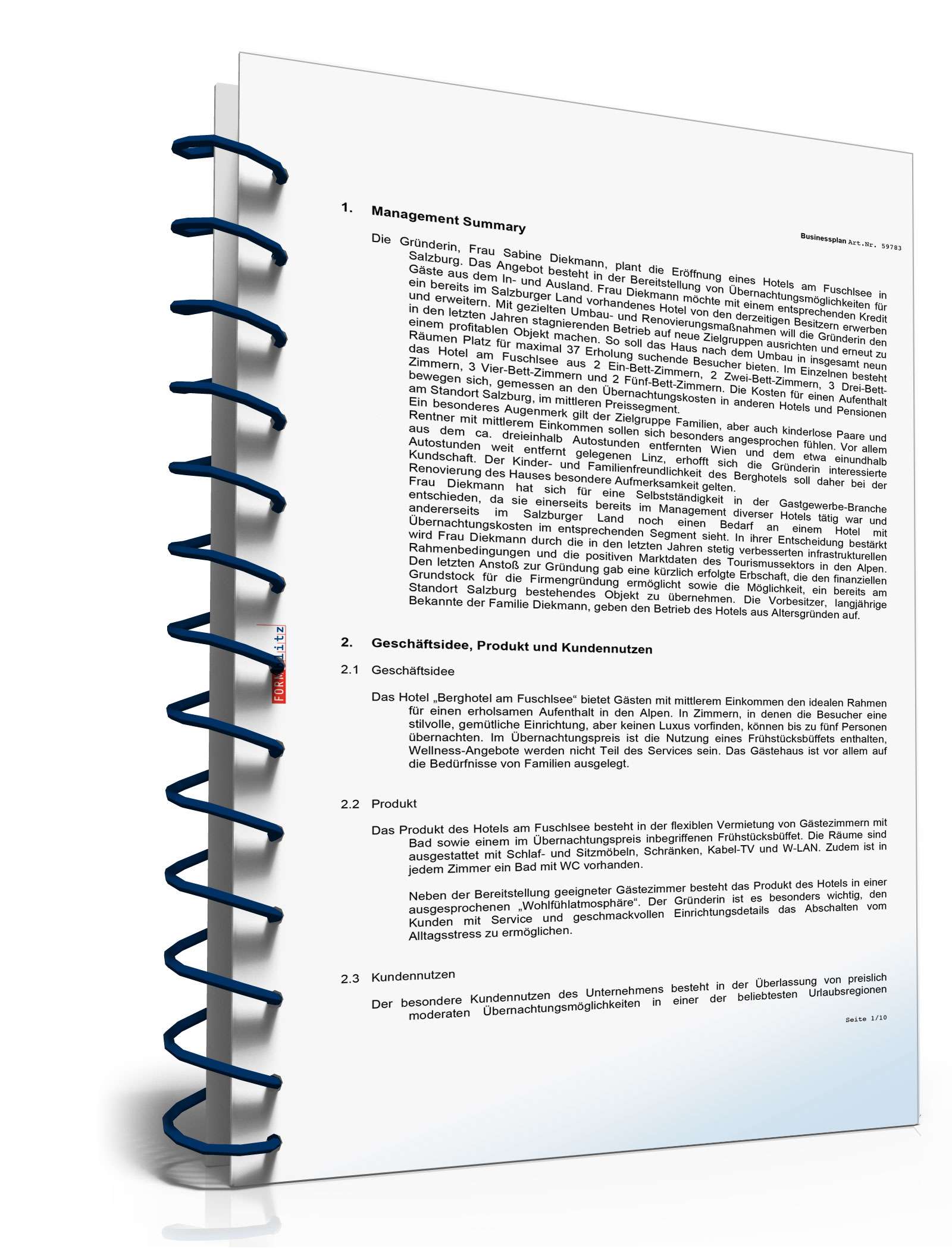 Businessplan für ein Hotel Excel. Seite: 2