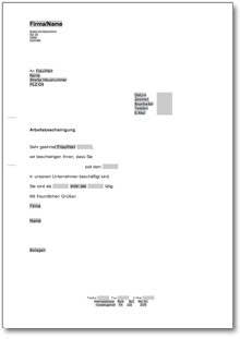 Arbeitsbescheinigung für einen Arbeitnehmer Word
