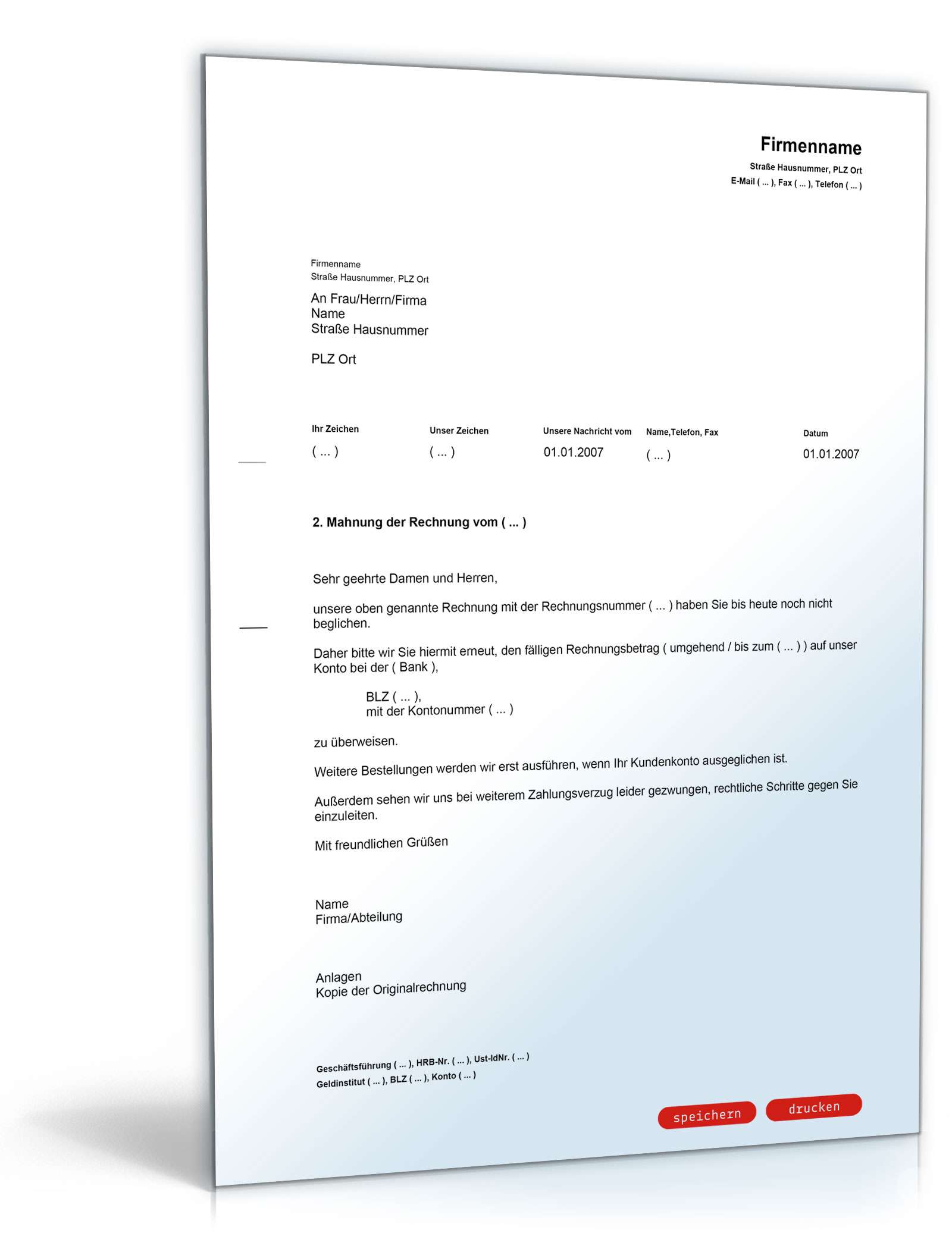 2. Mahnung mit Androhung von Lieferstopp PDF