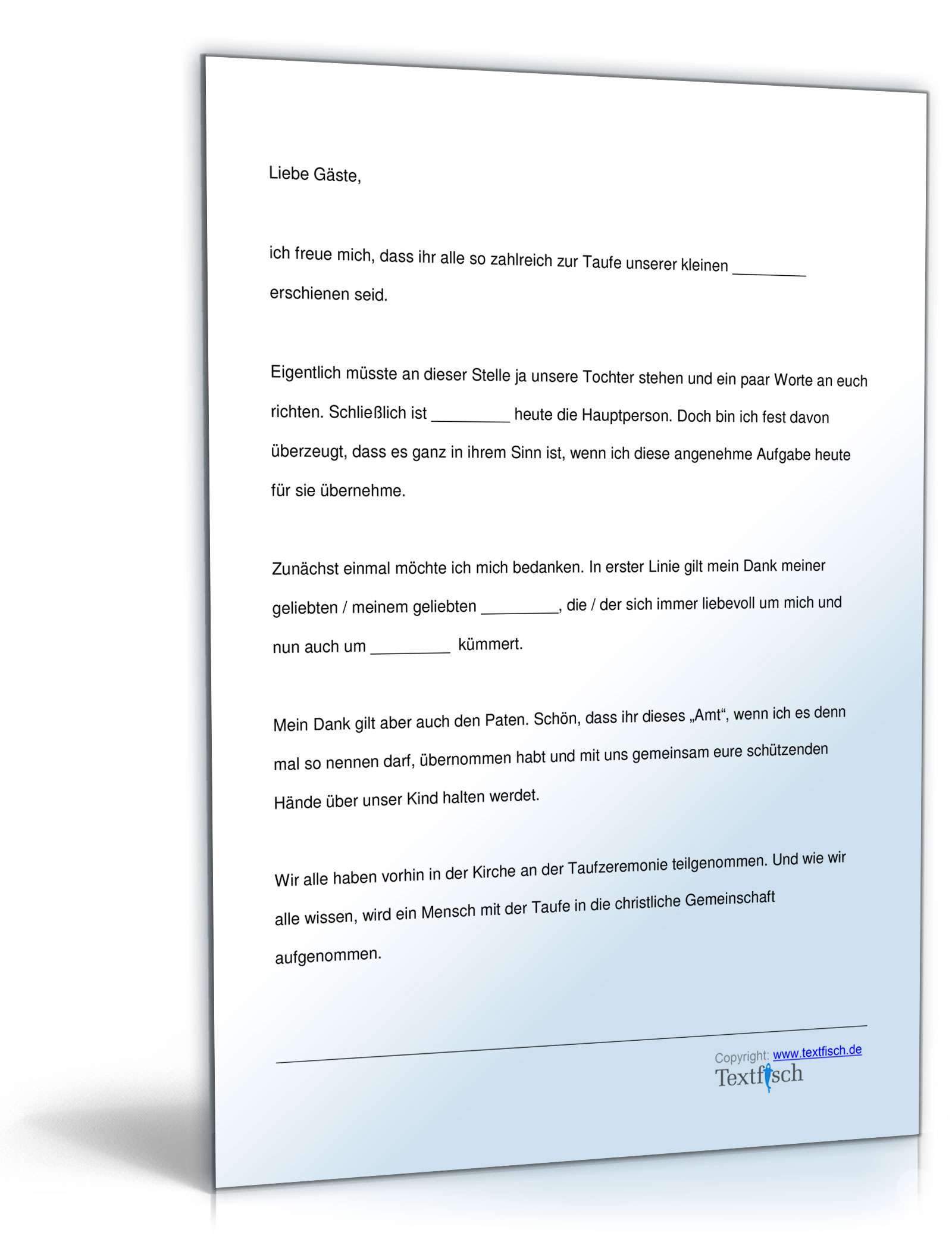 Taufrede für ein Mädchen PDF. Seite: 2