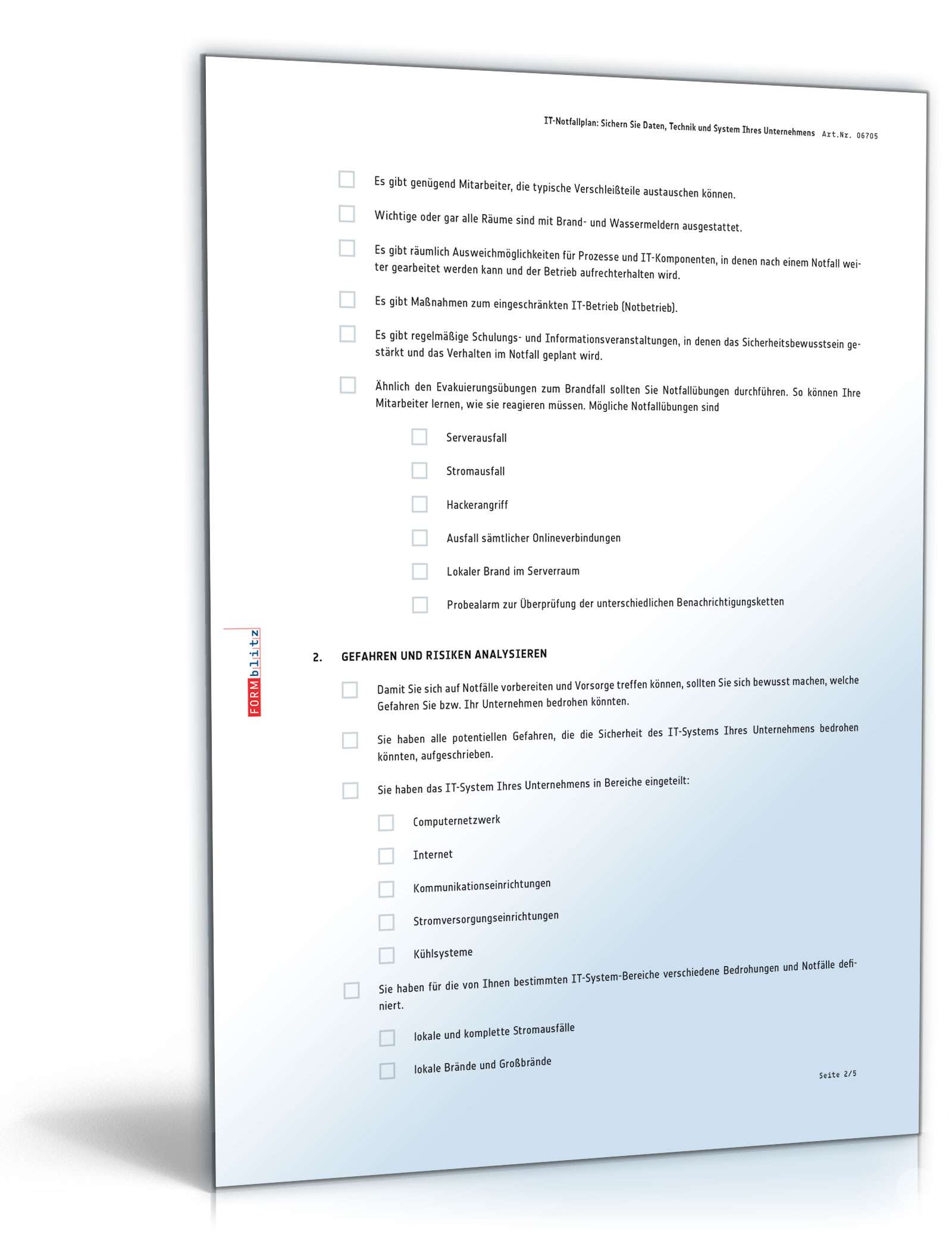 IT-Notfallplan: Sichern Sie Daten, Technik und System Ihres Unternehmens PDF. Seite: 2
