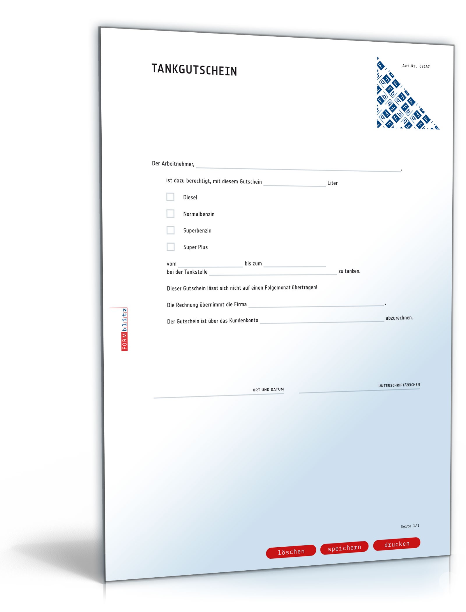 Tankgutschein PDF