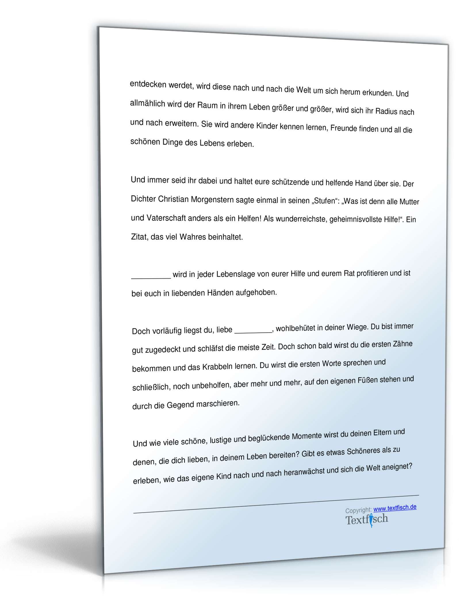 Taufrede des Paten/ der Patin für ein Mädchen PDF. Seite: 3