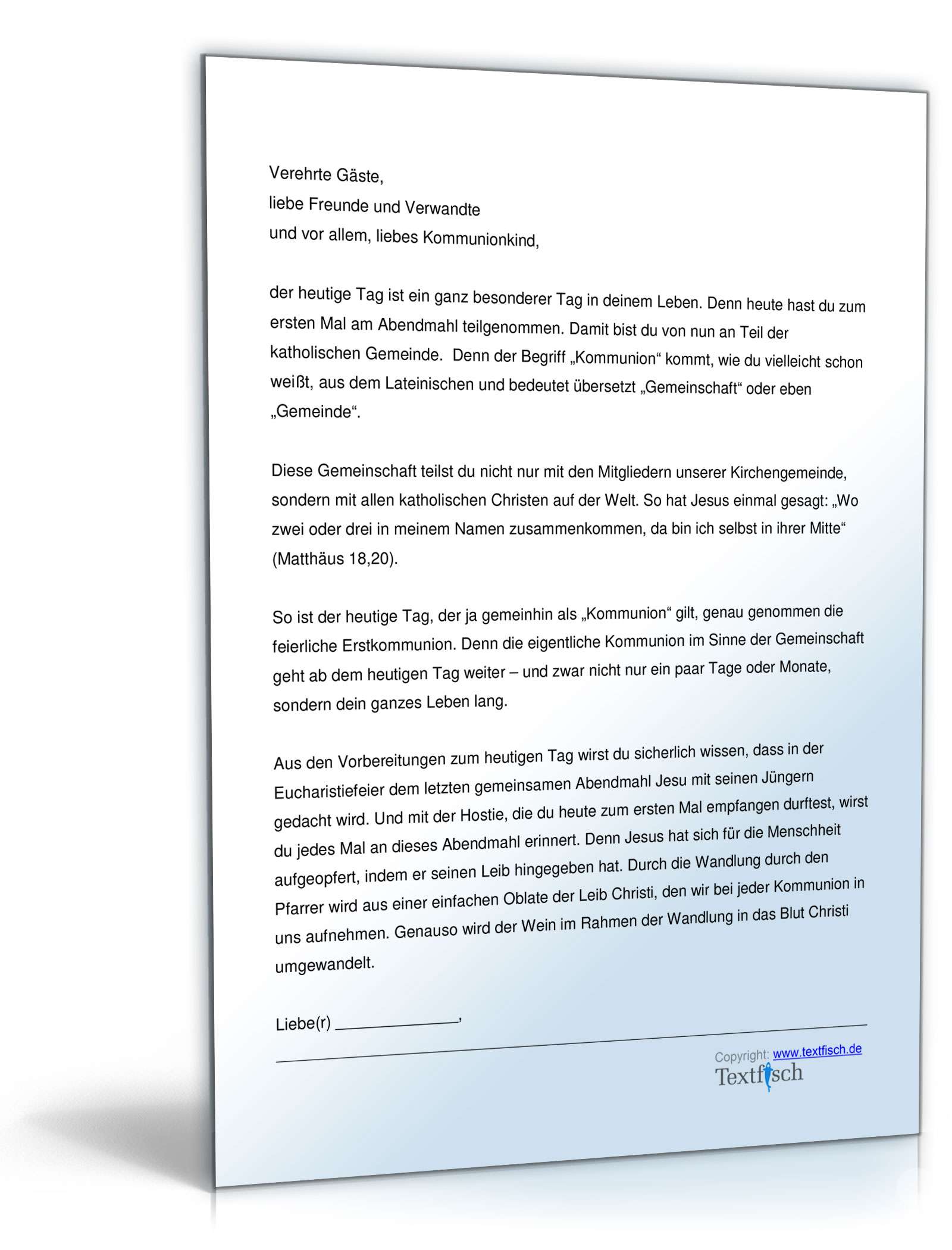 Rede zur Erstkommunion PDF. Seite: 2