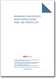 Abmahnung eines Mieters wegen unterlassener Räum- und Streupflicht Word