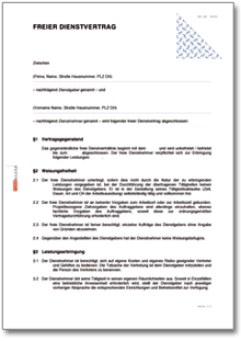 Freier Dienstvertrag Word