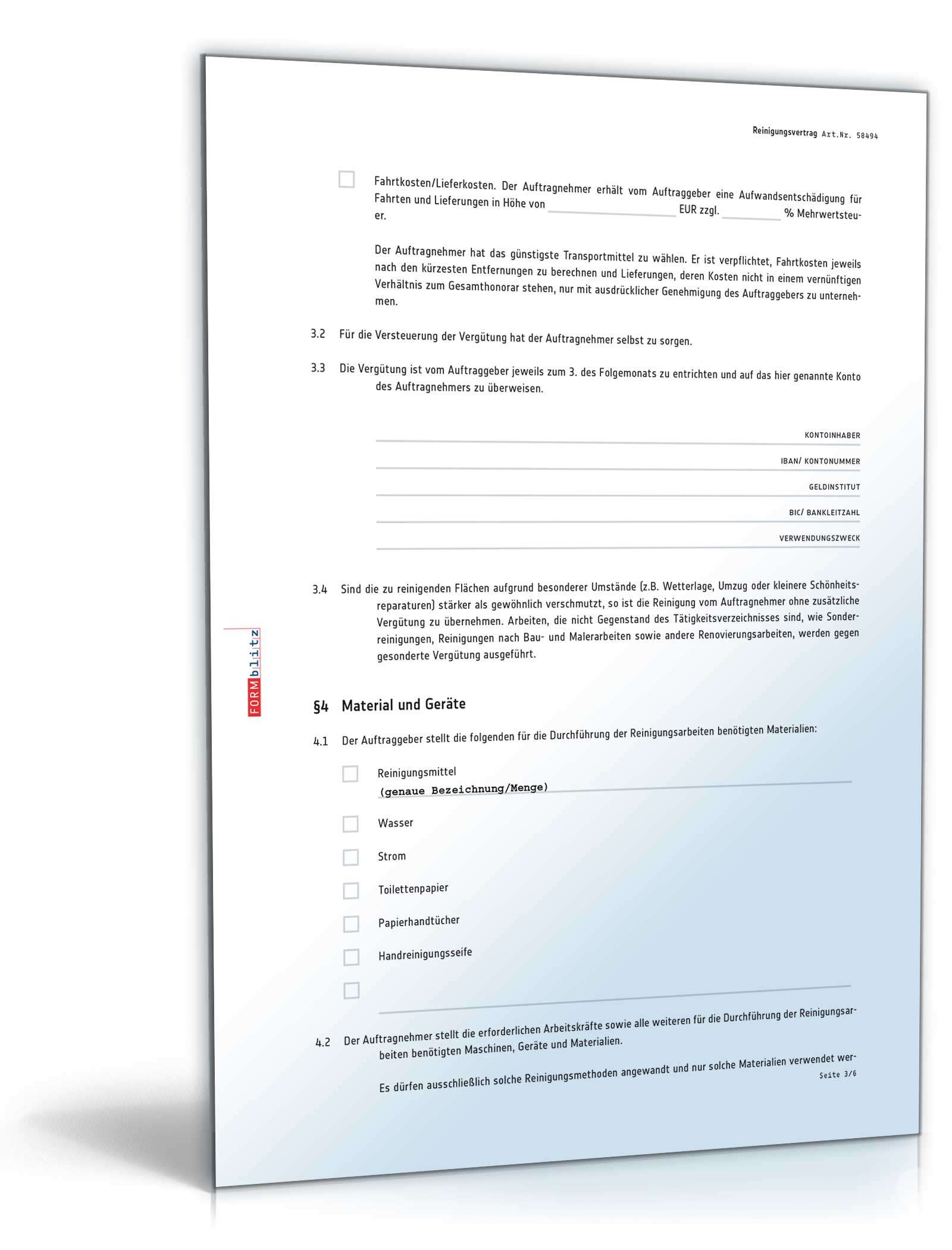 Reinigungsvertrag PDF. Seite: 3