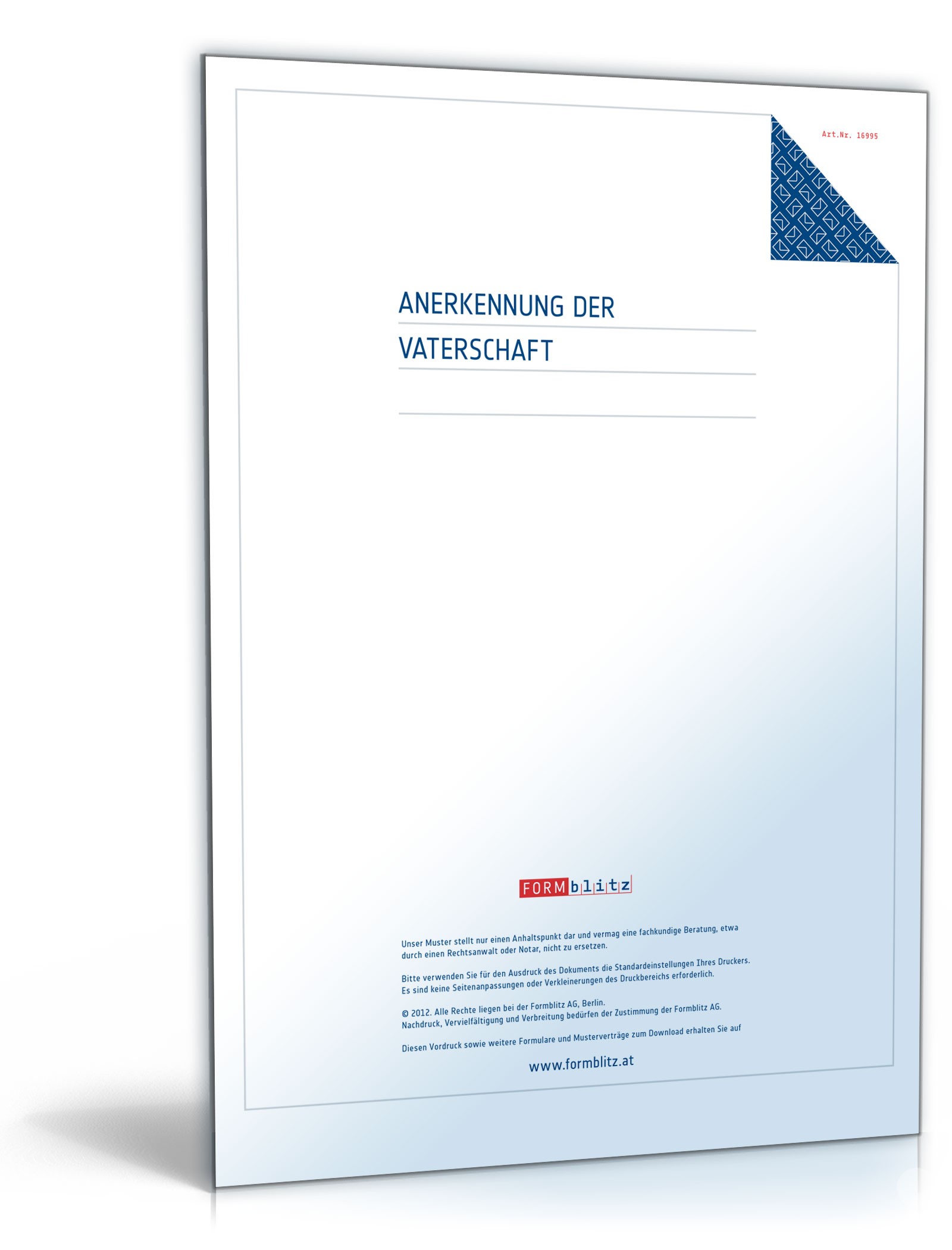 Anerkennung der Vaterschaft PDF