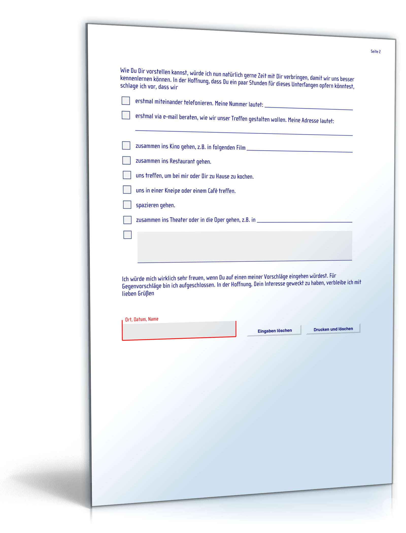 Liebeserklärung für Praktiker PDF. Seite: 2