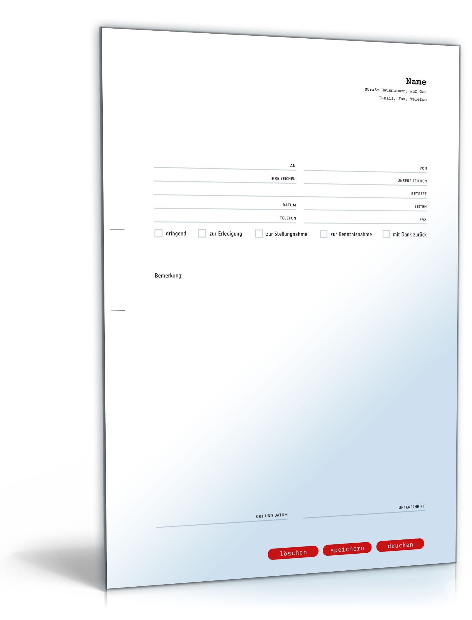 Faxvorlage (professionell) PDF