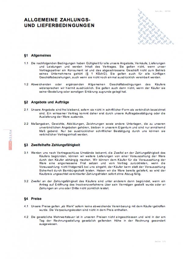 Allgemeine Zahlungs- und Lieferbedingungen Word. Seite: 2