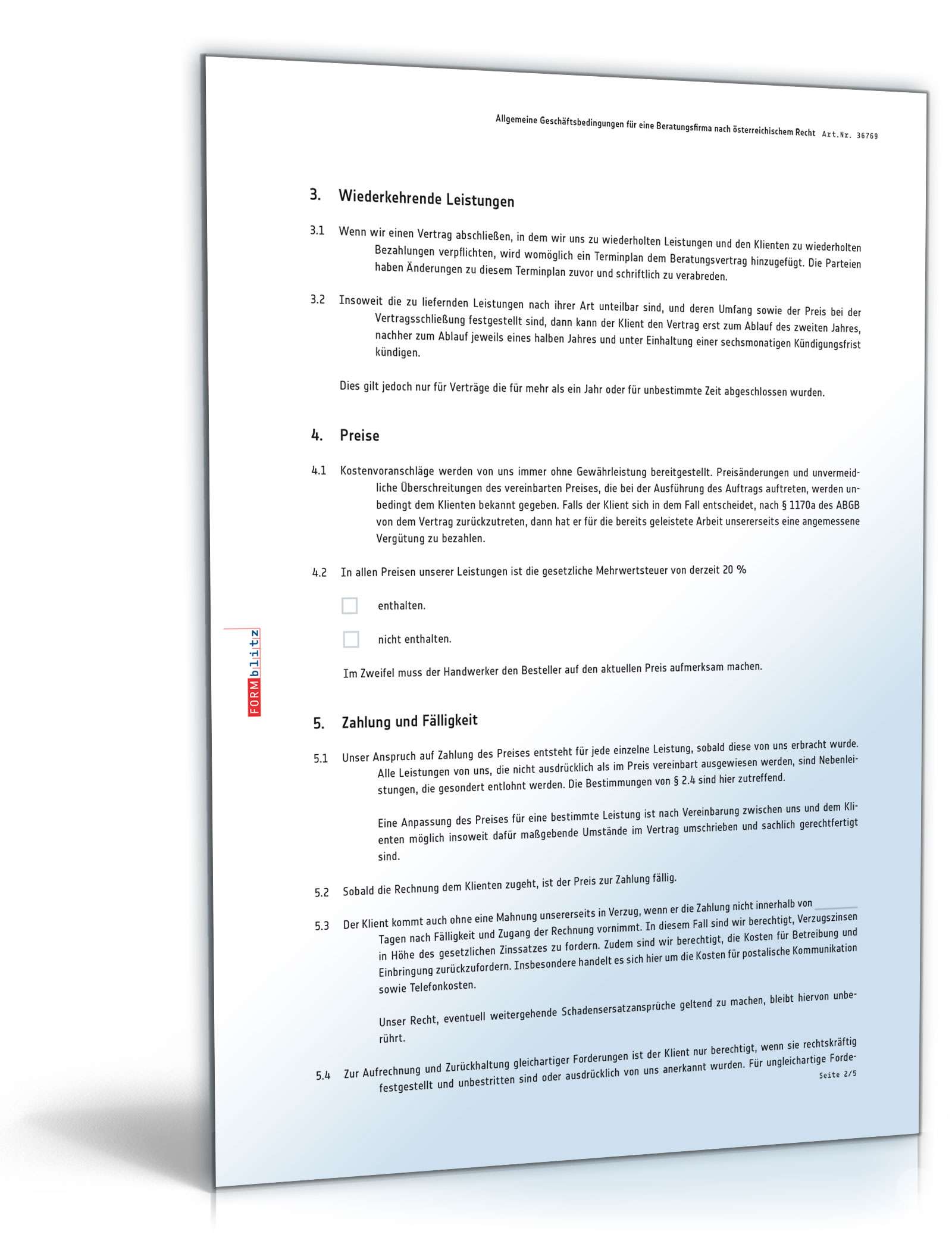 AGB für eine Beratungsfirma PDF. Seite: 2