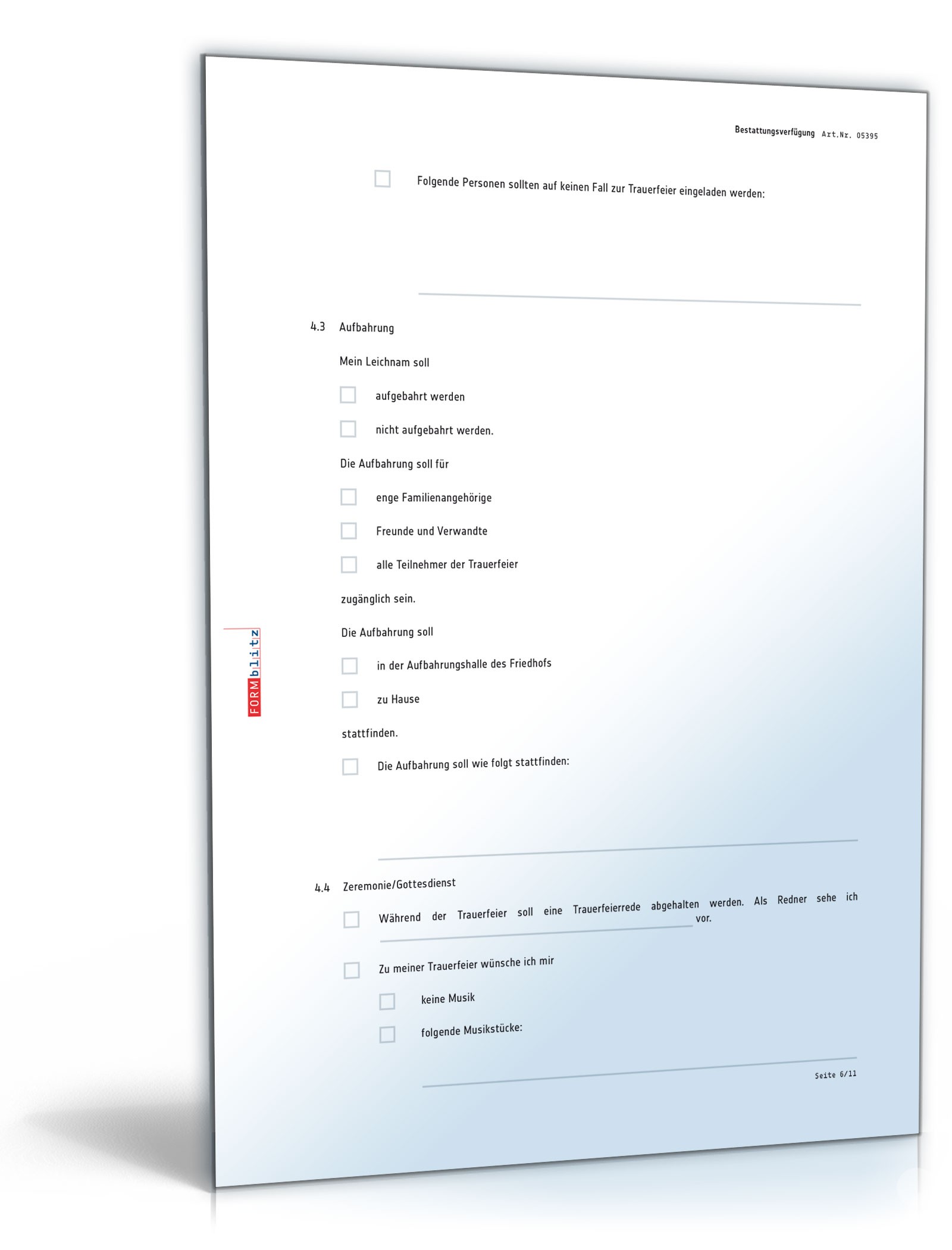 Bestattungsverfügung PDF. Seite: 6