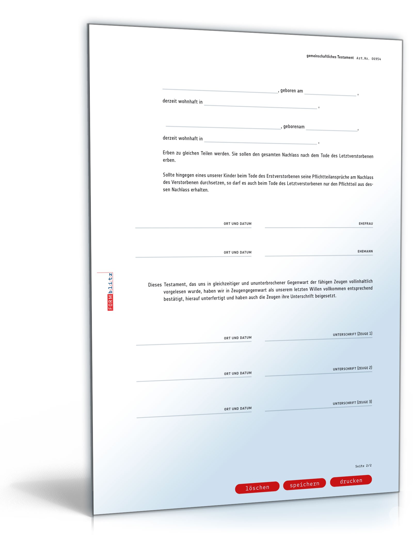 Gemeinschaftliches Testament PDF. Seite: 2