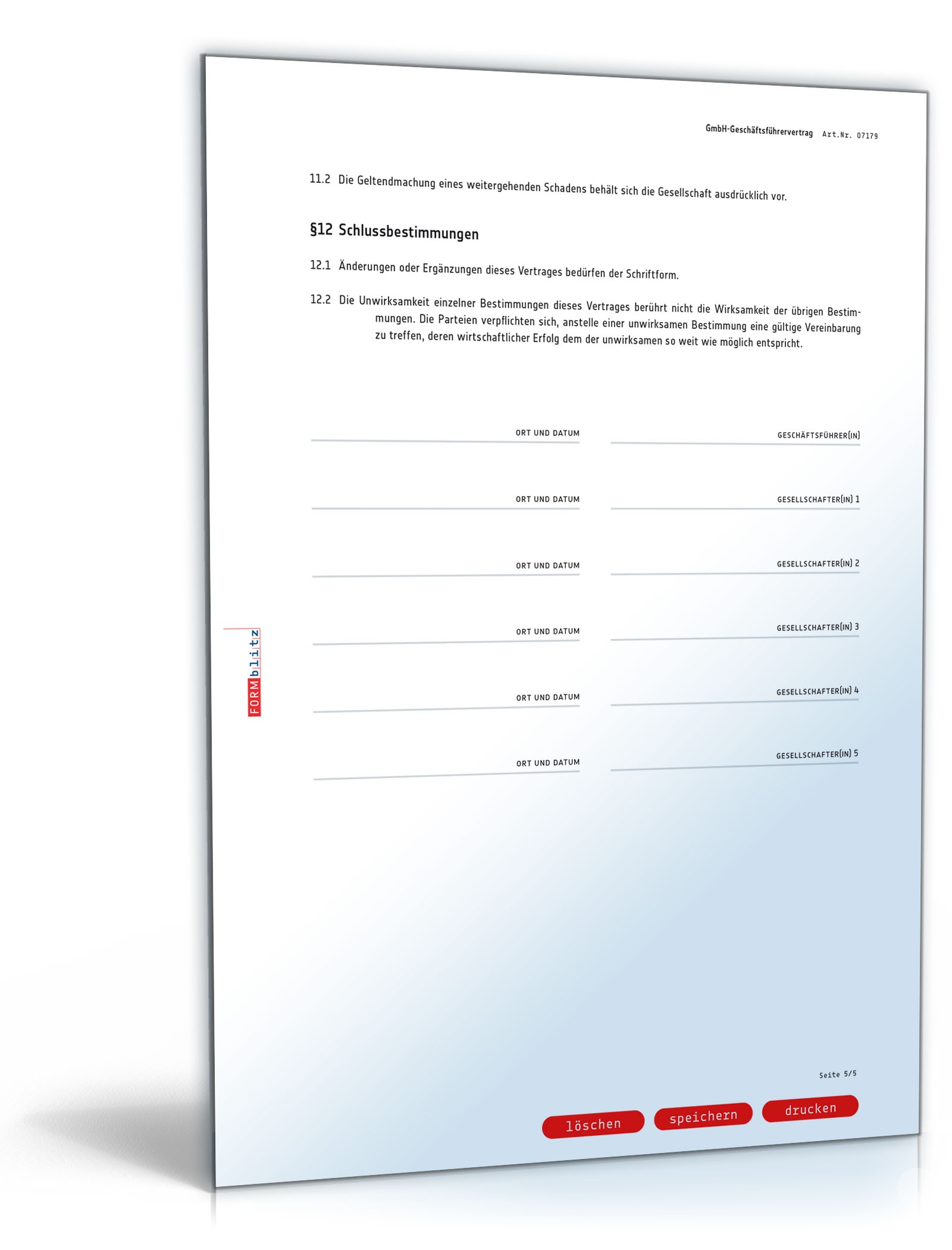 GmbH-Geschäftsführervertrag PDF. Seite: 5