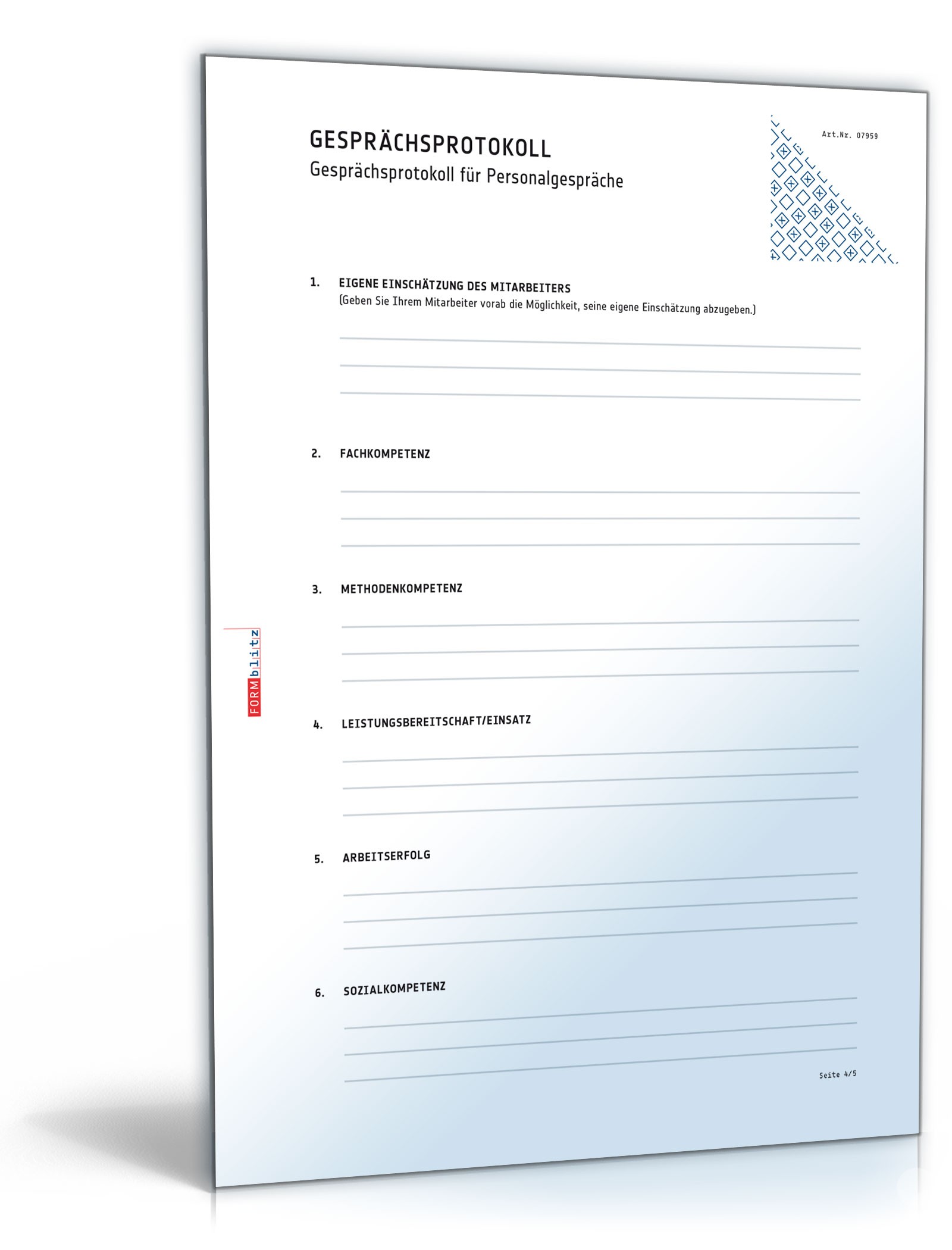 Vorlage für eine Mitarbeiterbeurteilung PDF. Seite: 4