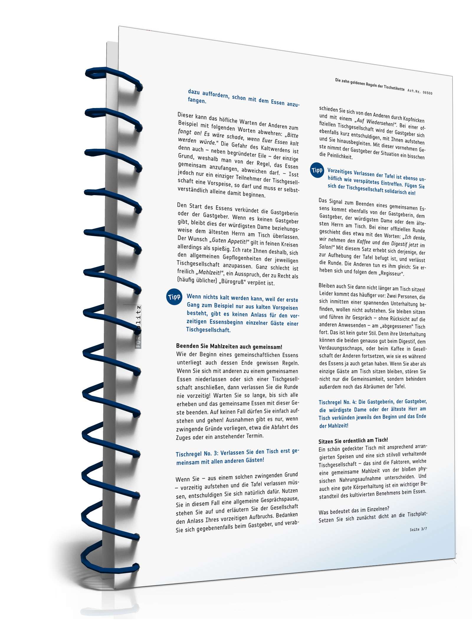 Die zehn goldenen Regeln der Tischetikette PDF. Seite: 4