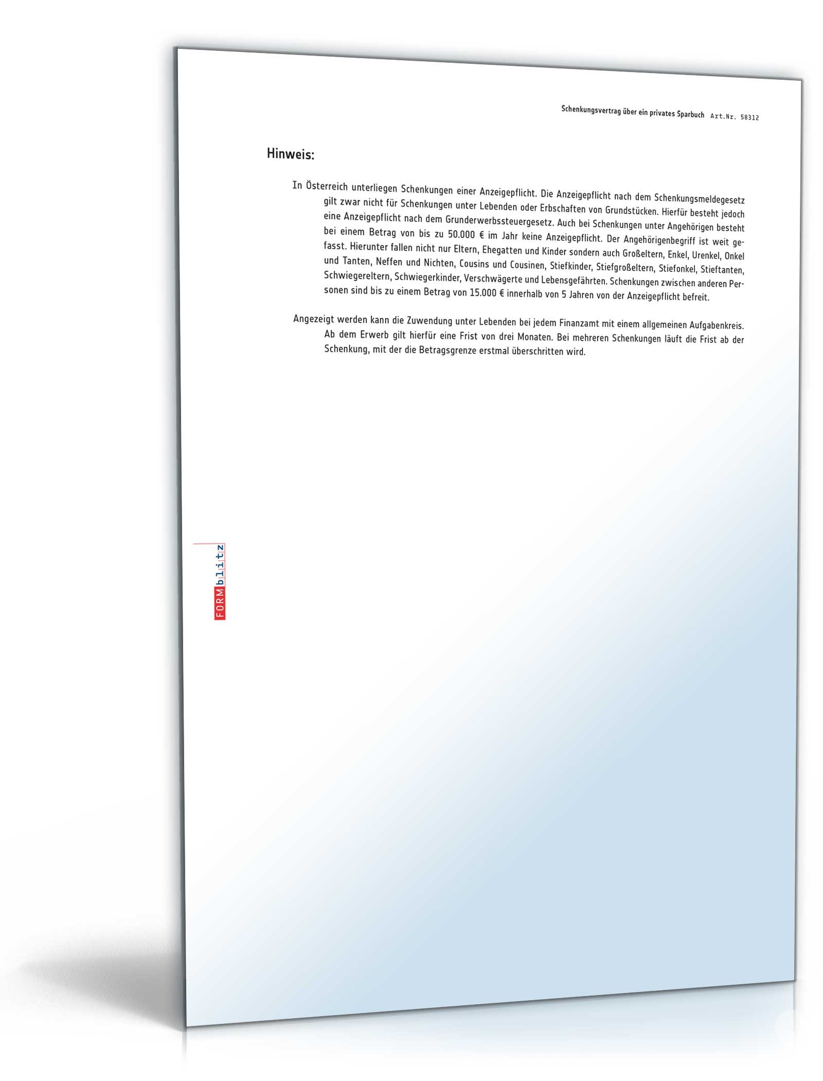 Schenkungsvertrag über ein Sparbuch PDF. Seite: 4