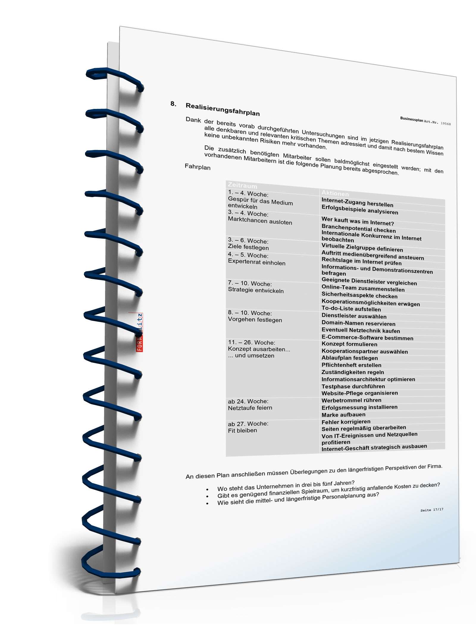 Businessplan für einen Online-Shop Excel. Seite: 15