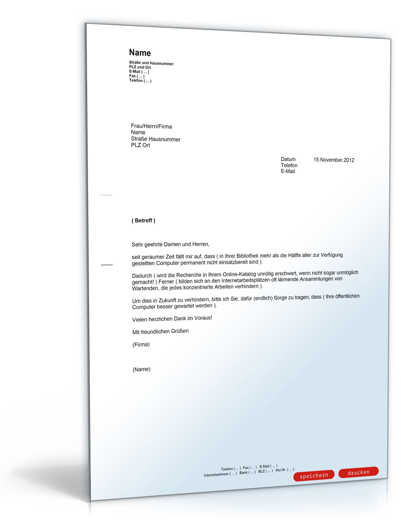 Anzeige eines Missstandes (allgemein) PDF