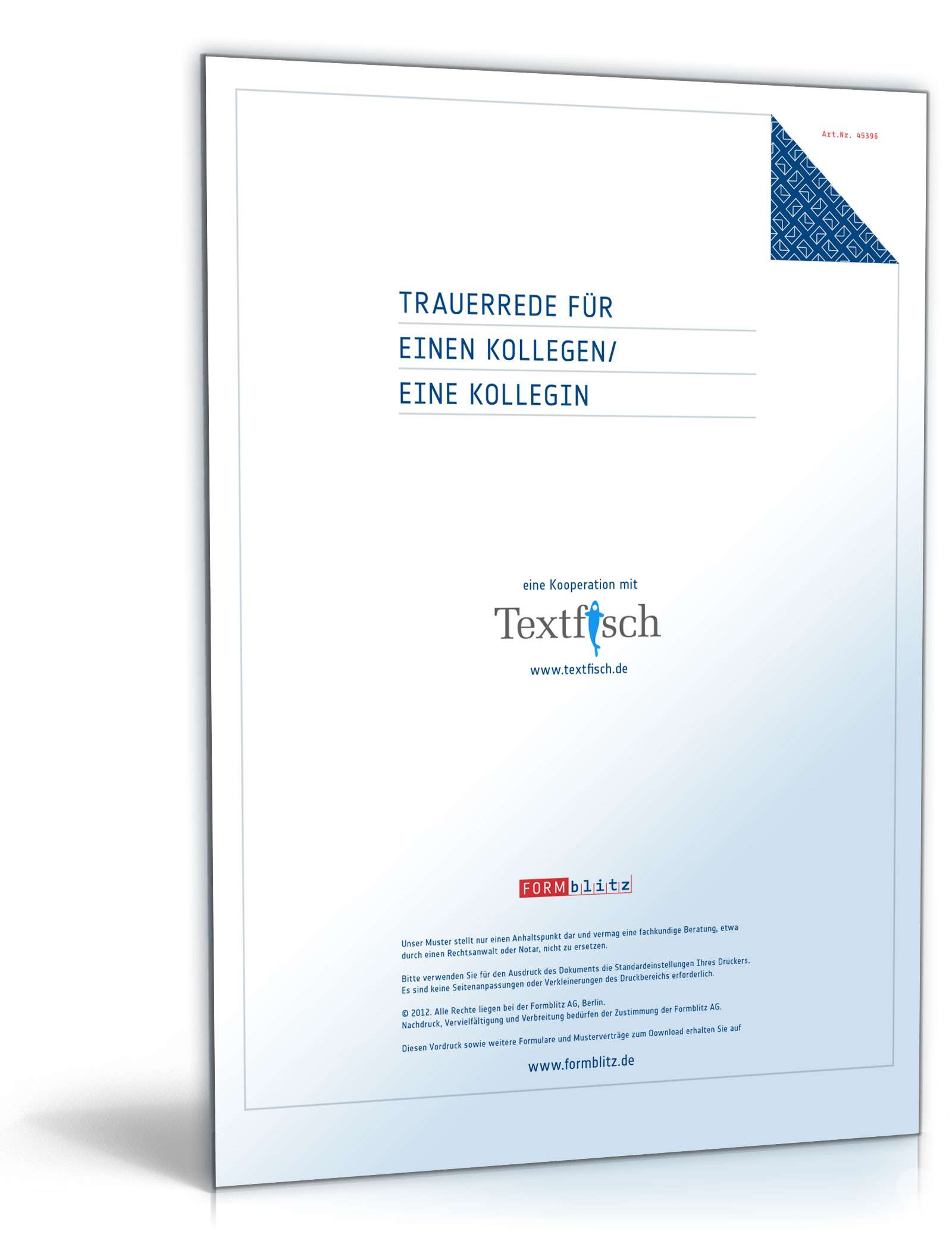 Trauerrede für einen Kollegen/Kollegin PDF