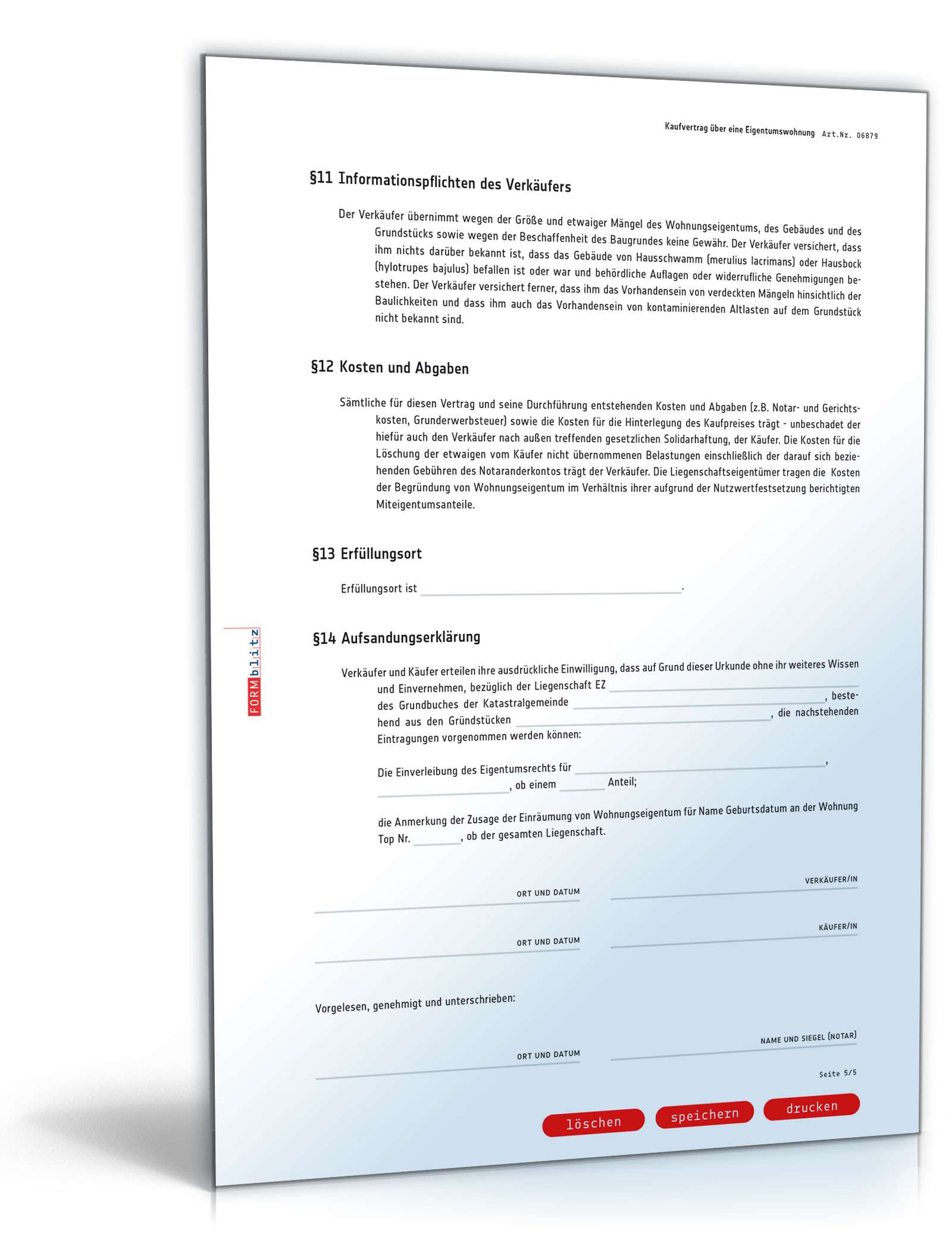 Kaufvertrag über eine Eigentumswohnung PDF. Seite: 5