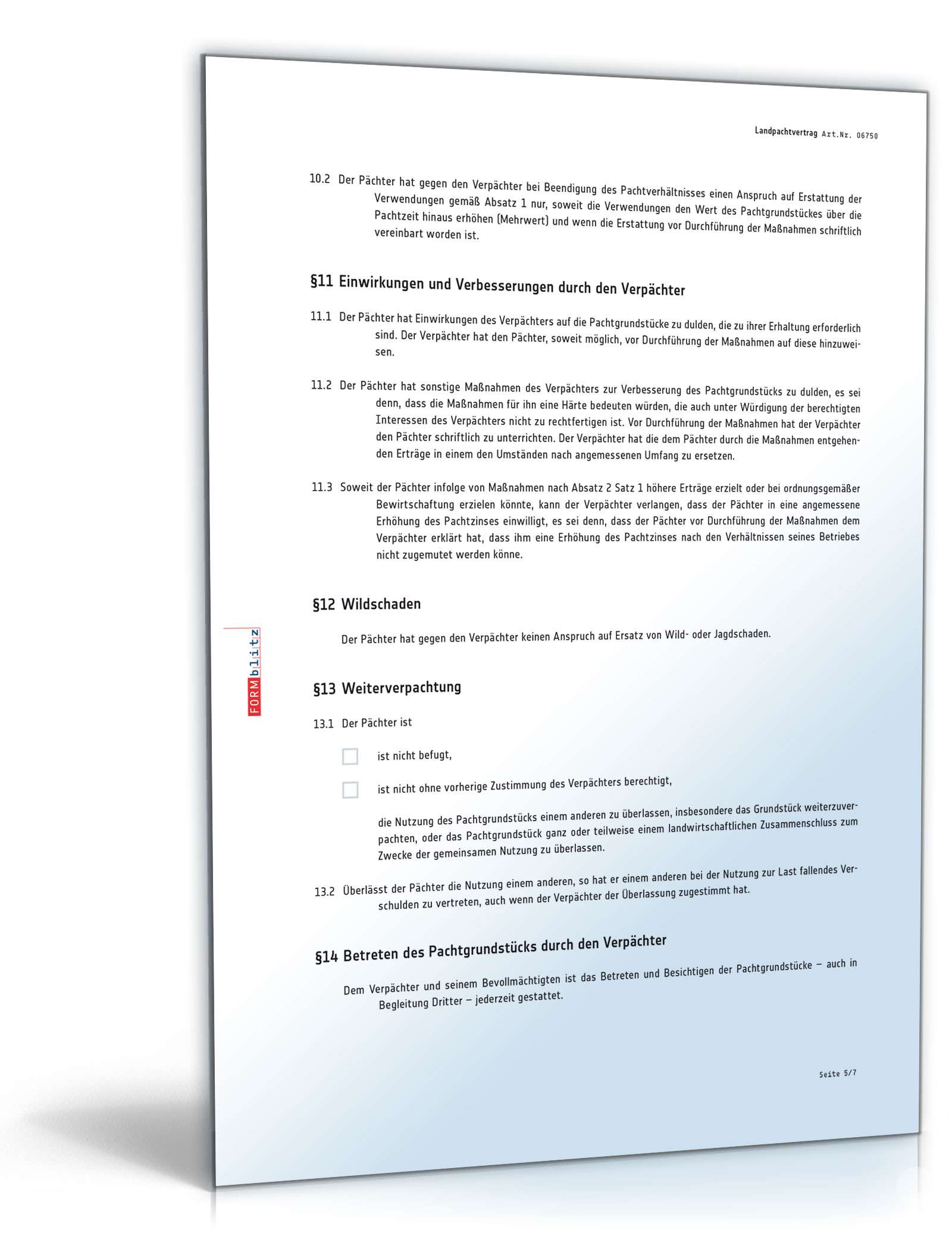 Landpachtvertrag PDF. Seite: 5