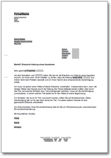 Genehmigung von Tierhaltung Word