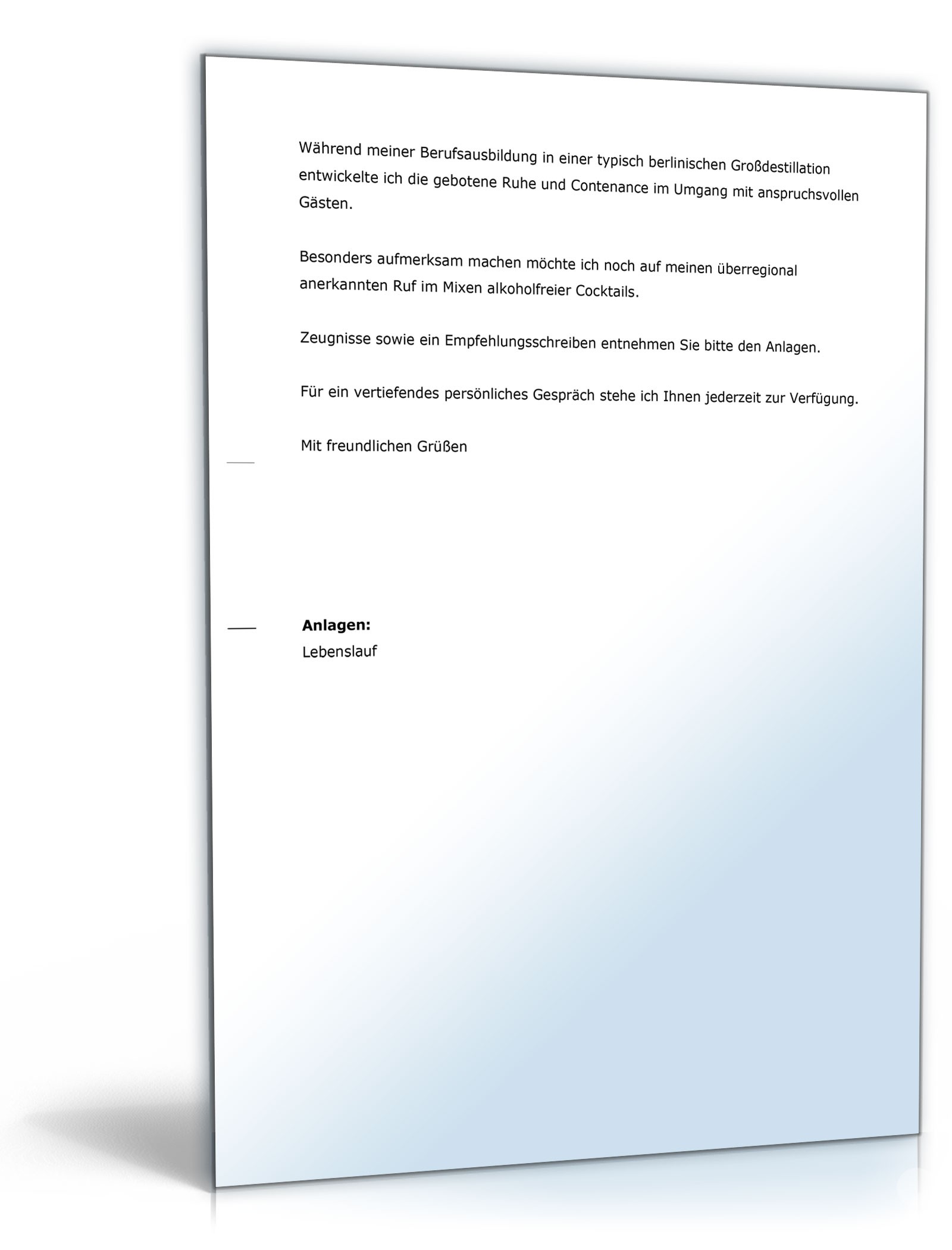 Bewerbung (Fachkraft im Gastgewerbe) Word. Seite: 4