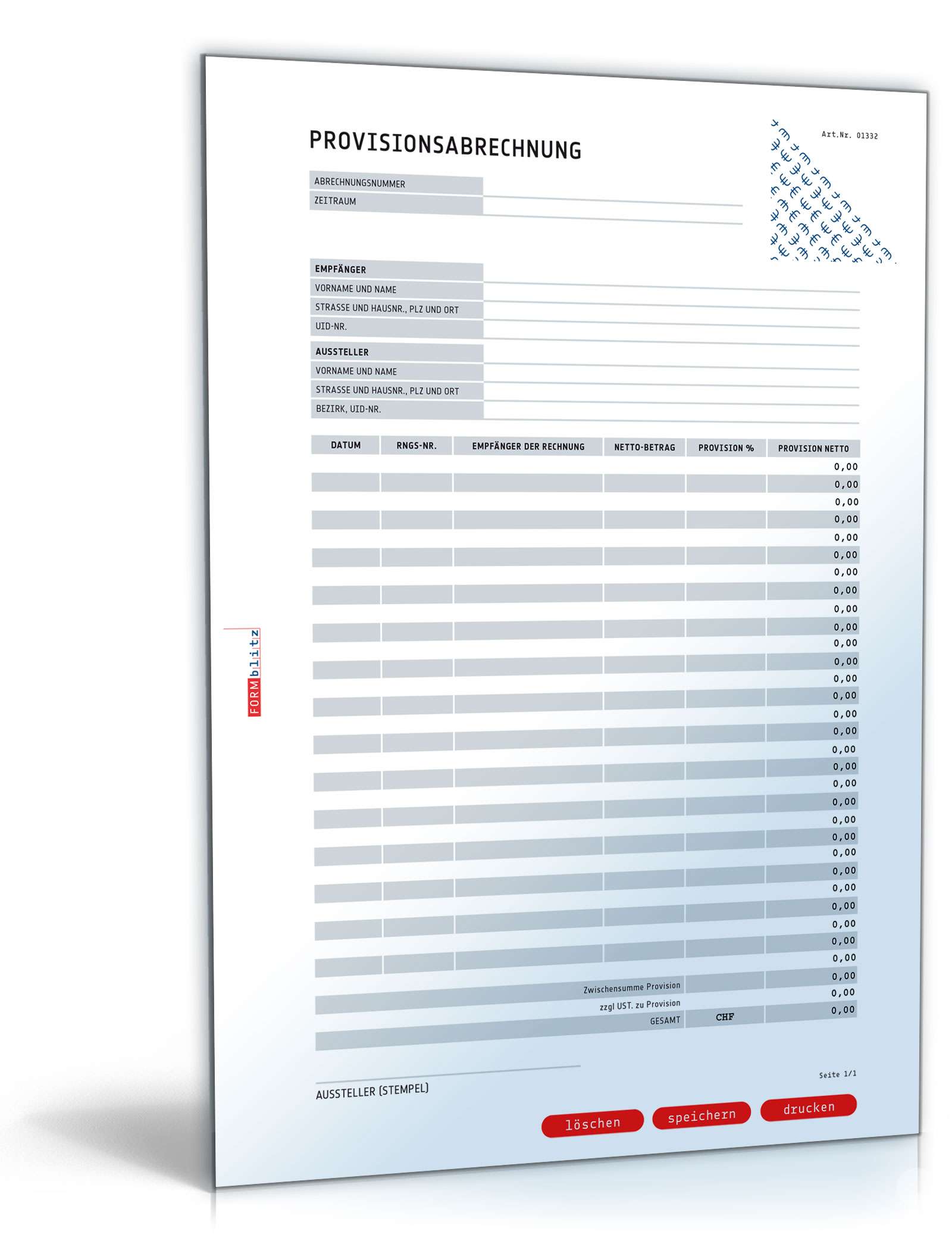 Provisionsabrechnung PDF