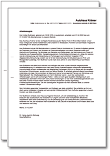 Dienstzeugnis-Paket (Kfz-Mechatroniker/in) Excel