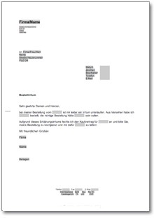 Anfechtung eines Kaufvertrages Word