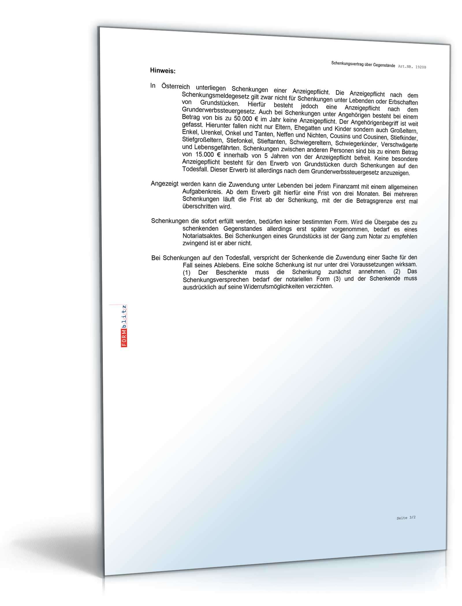 Schenkungsvertrag über ein Auto Word. Seite: 4