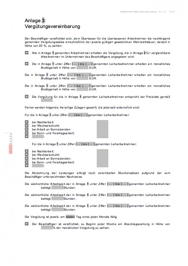 Arbeitnehmerüberlassungsvertrag Word. Seite: 4