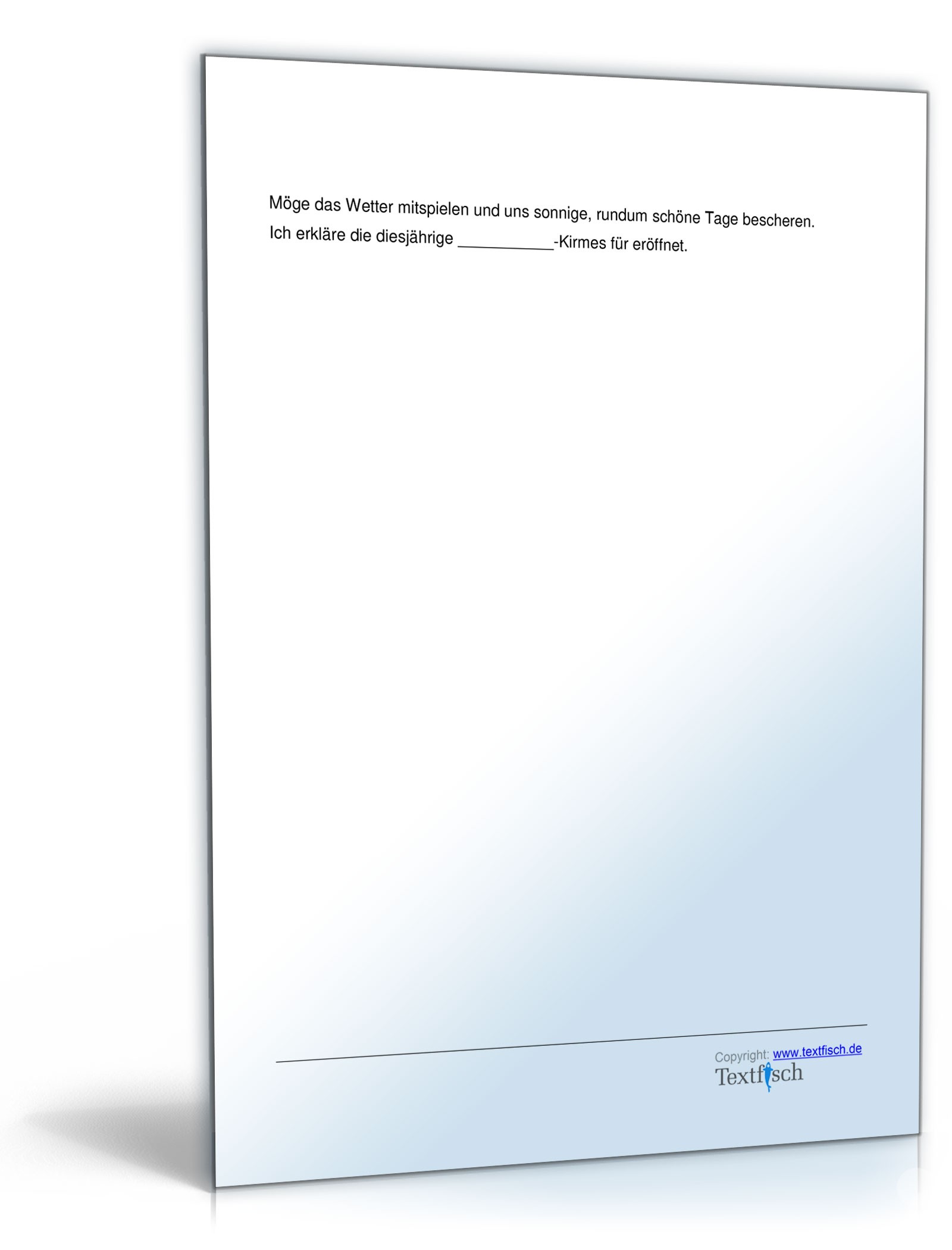 Eröffnungsrede - Eröffnung einer Kirmes  PDF. Seite: 4