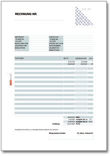Rechnung netto (Addition und Variation der Umsatzsteuer) Excel
