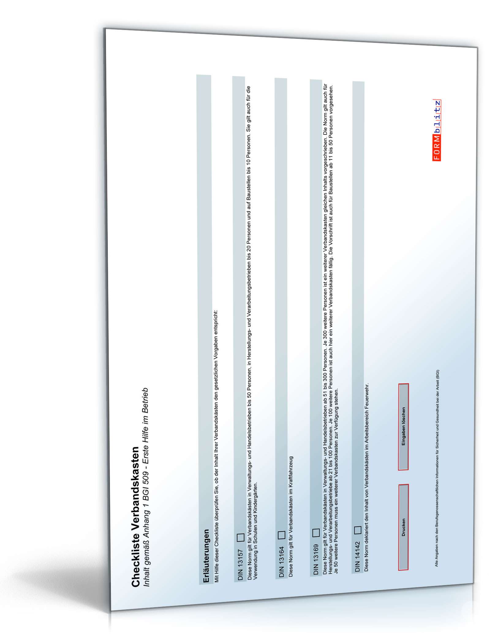 Checkliste Verbandskasten PDF. Seite: 2