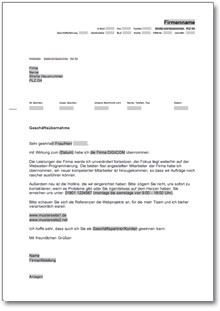 Werbebrief für einen Website-Programmierer Word