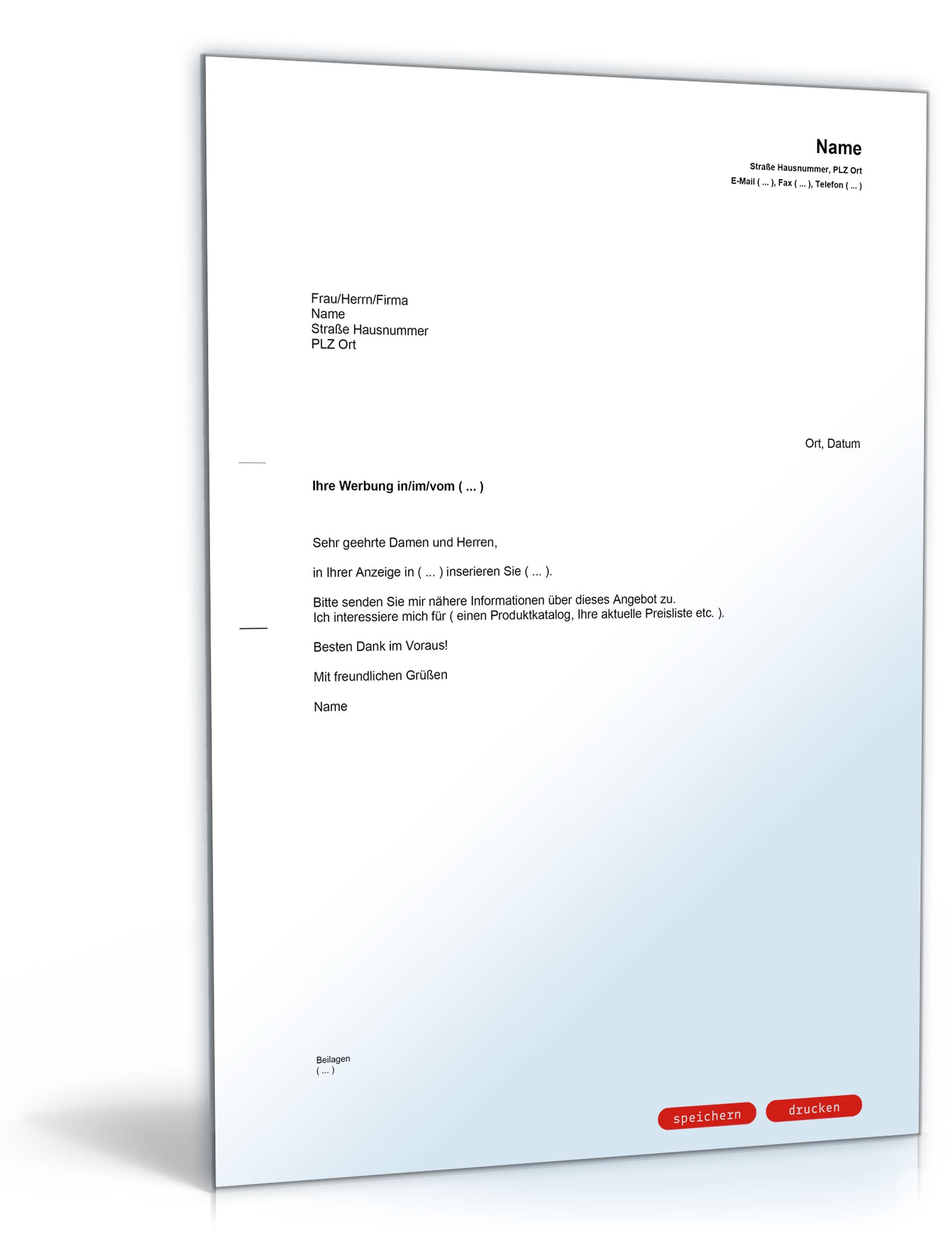 Einholung eines Angebots PDF