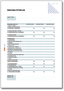 Rentabilitätsplan mit Ertragsvorschau Excel