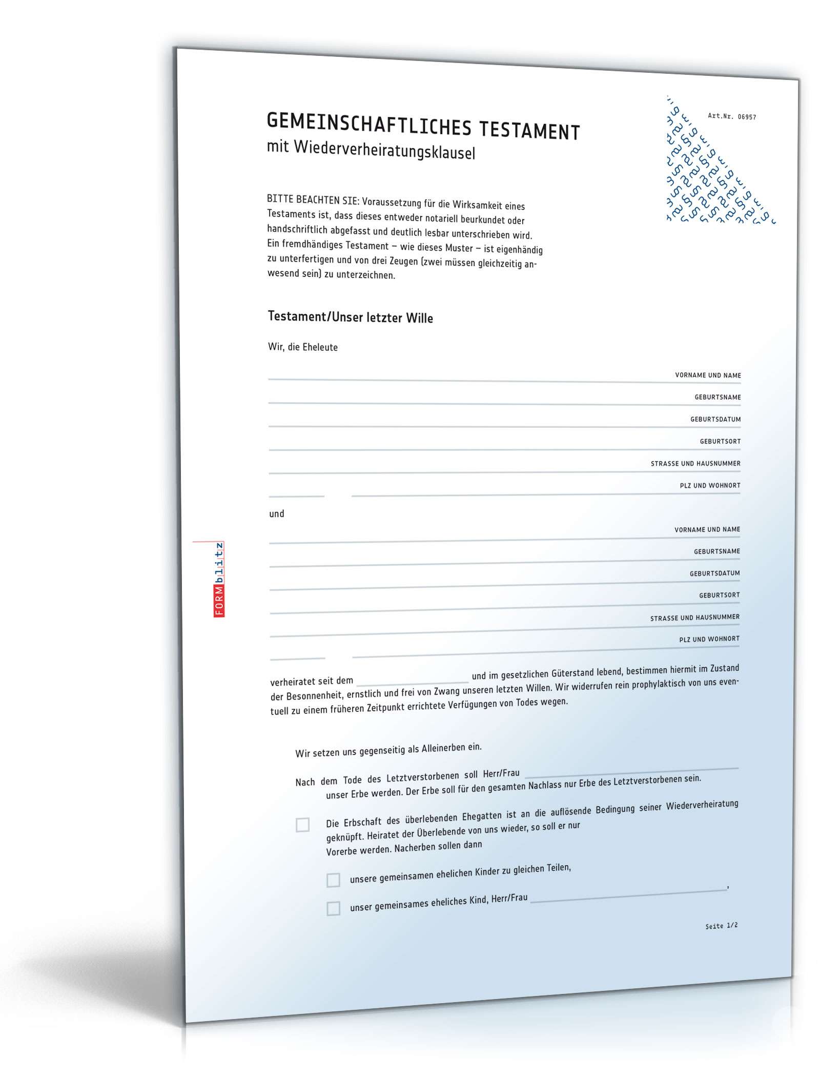 Gemeinschaftliches Testament PDF