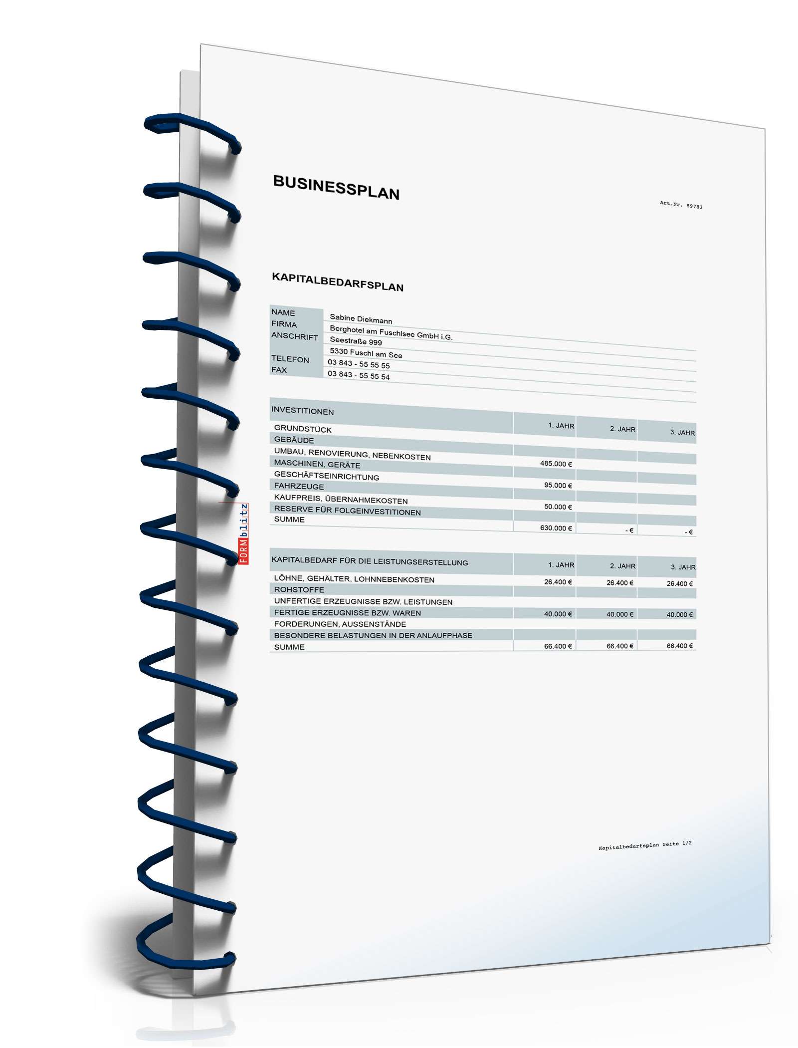 Businessplan für ein Hotel Excel. Seite: 11