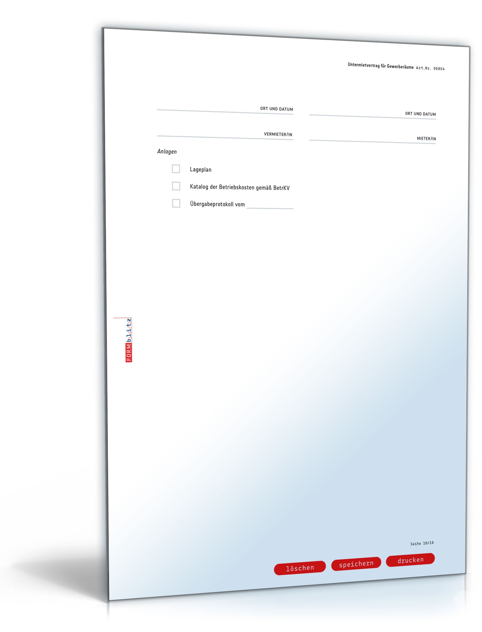 Untermietvertrag für Gewerberäume PDF. Seite: 10