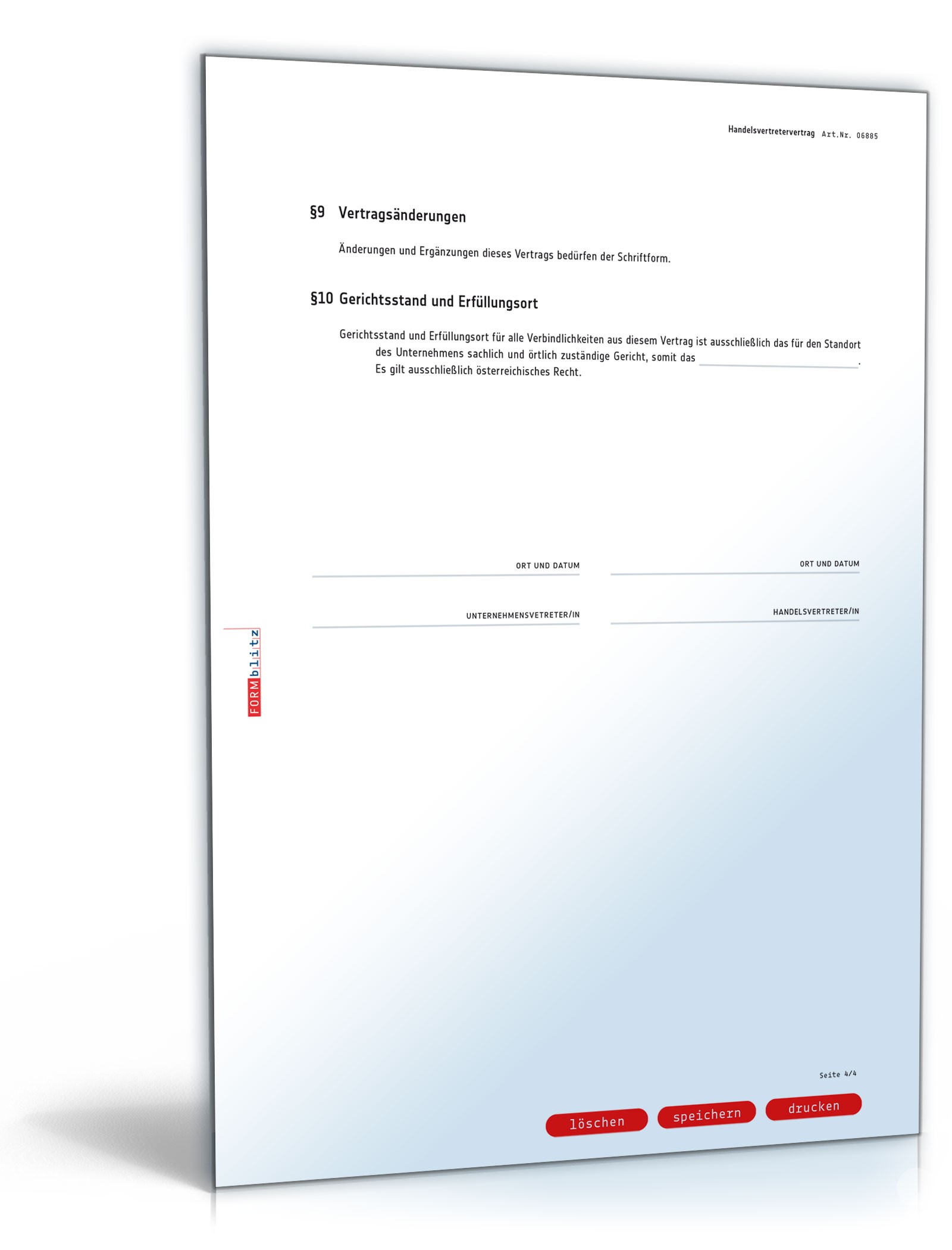 Handelsvertretervertrag PDF. Seite: 4