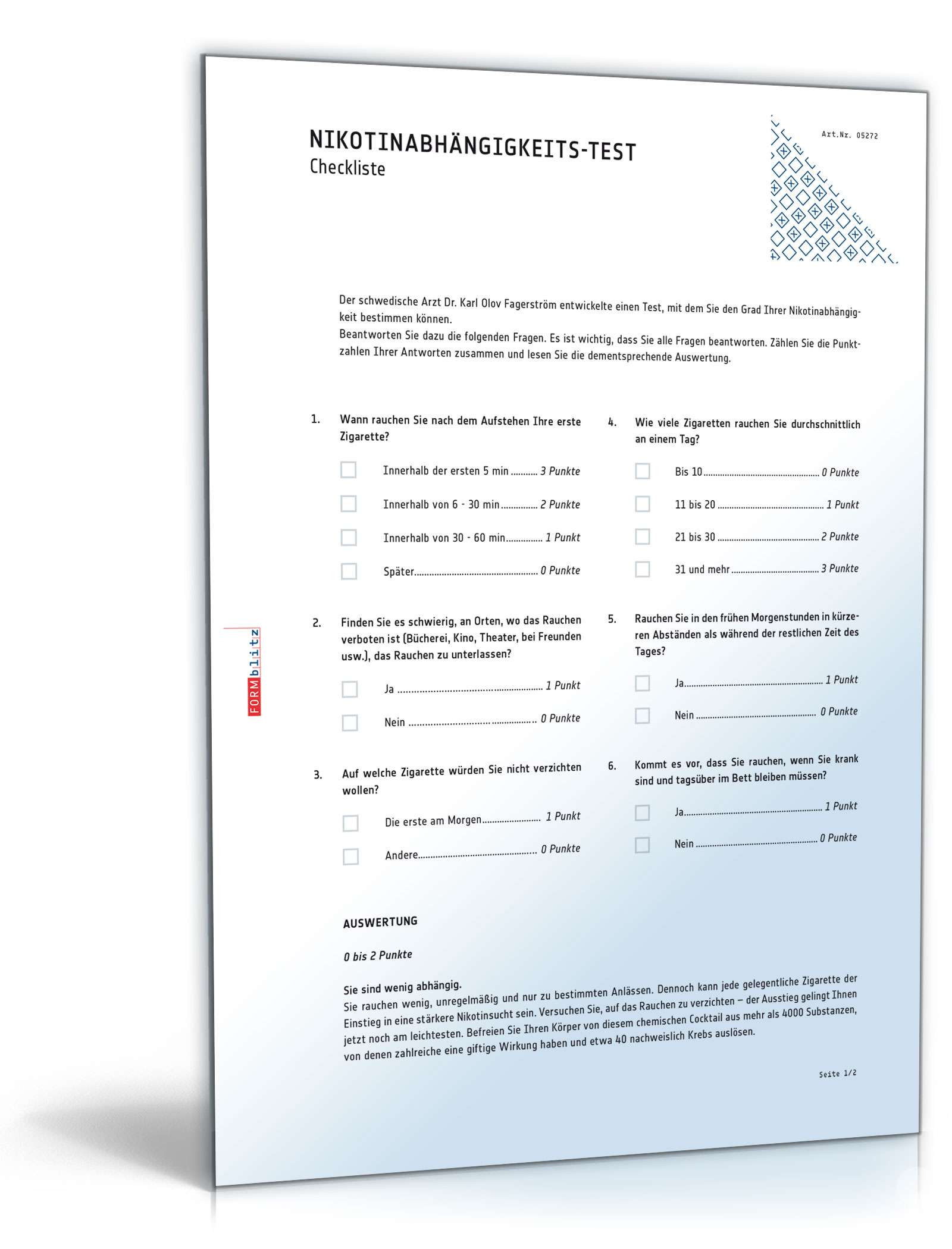 Checkliste Nikotinabhängigkeit PDF