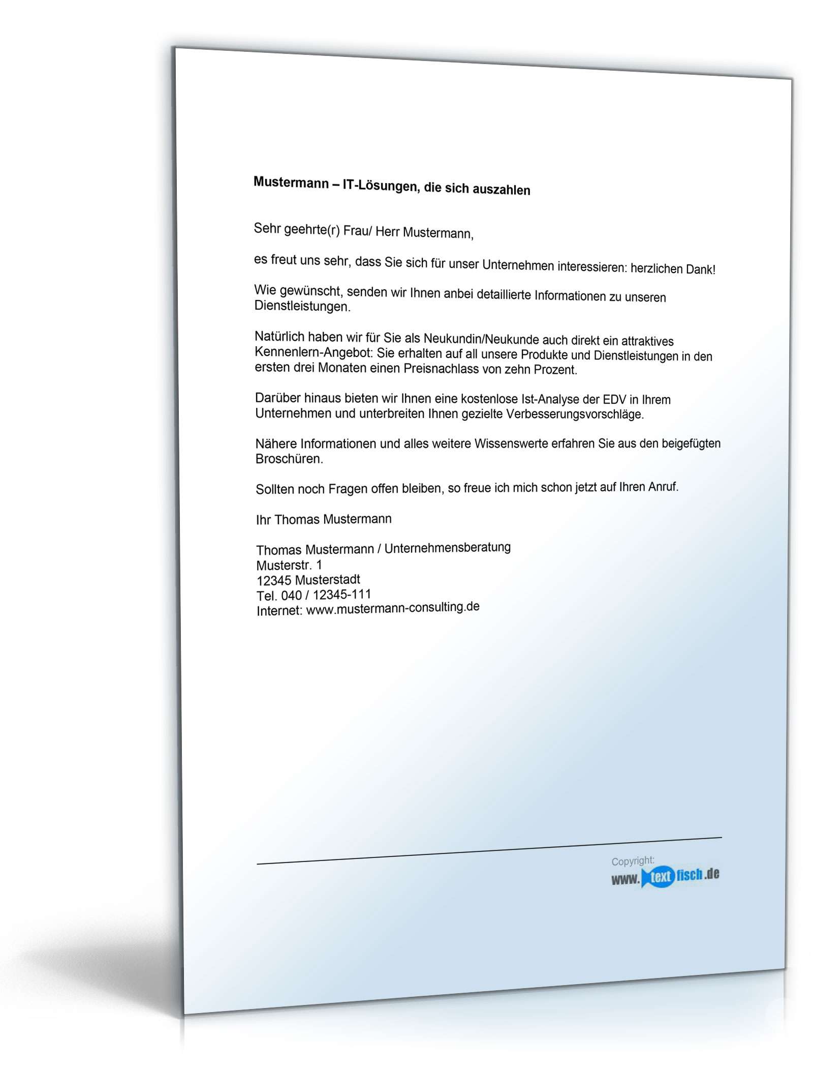 Werbebrief für einen IT-Consultant