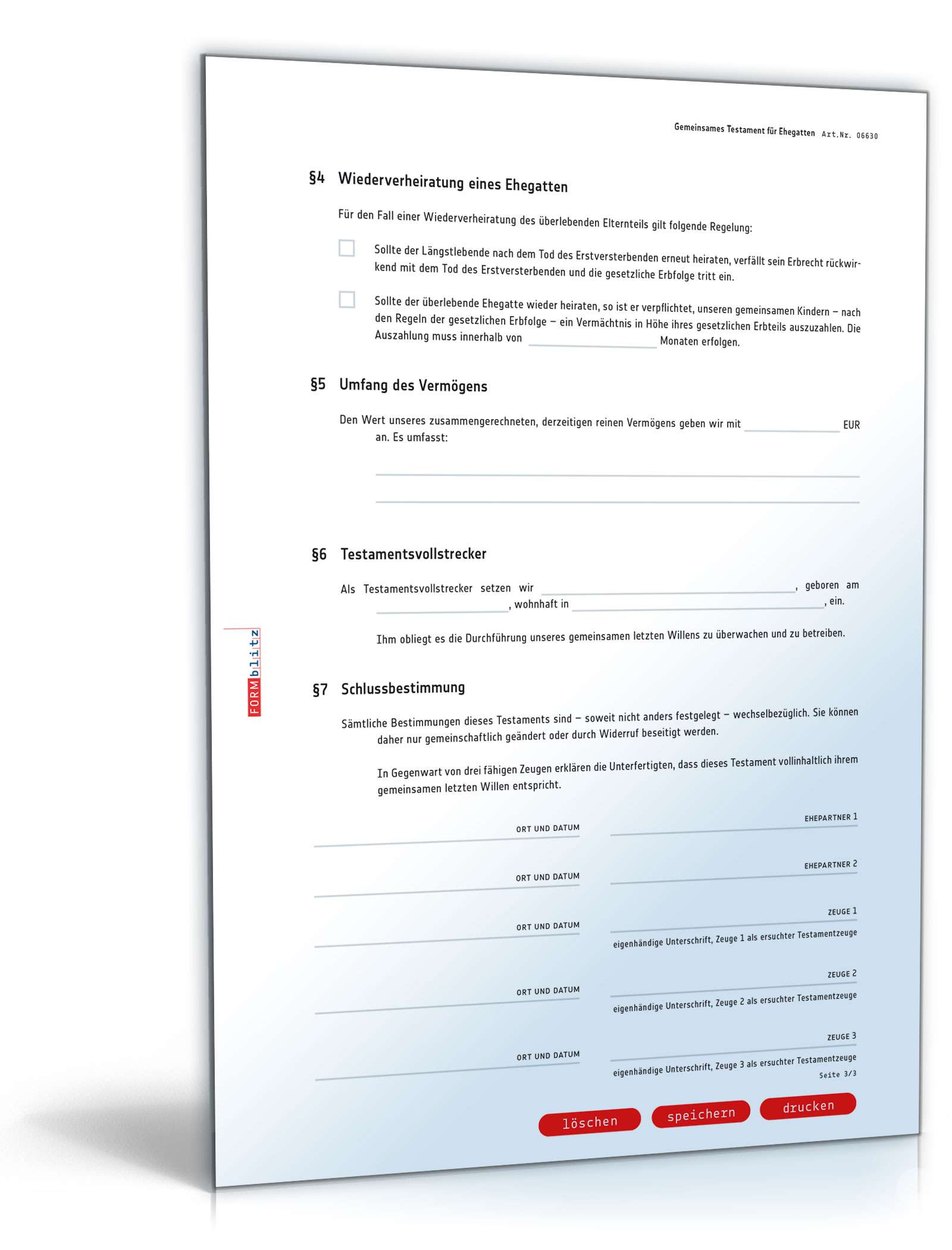 Gemeinsames Testament für Ehegatten PDF. Seite: 3