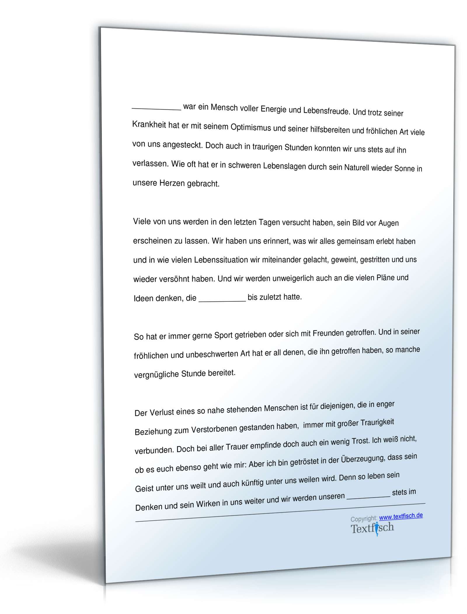 Trauerrede - Sohn stirbt nach Krankheit PDF. Seite: 3