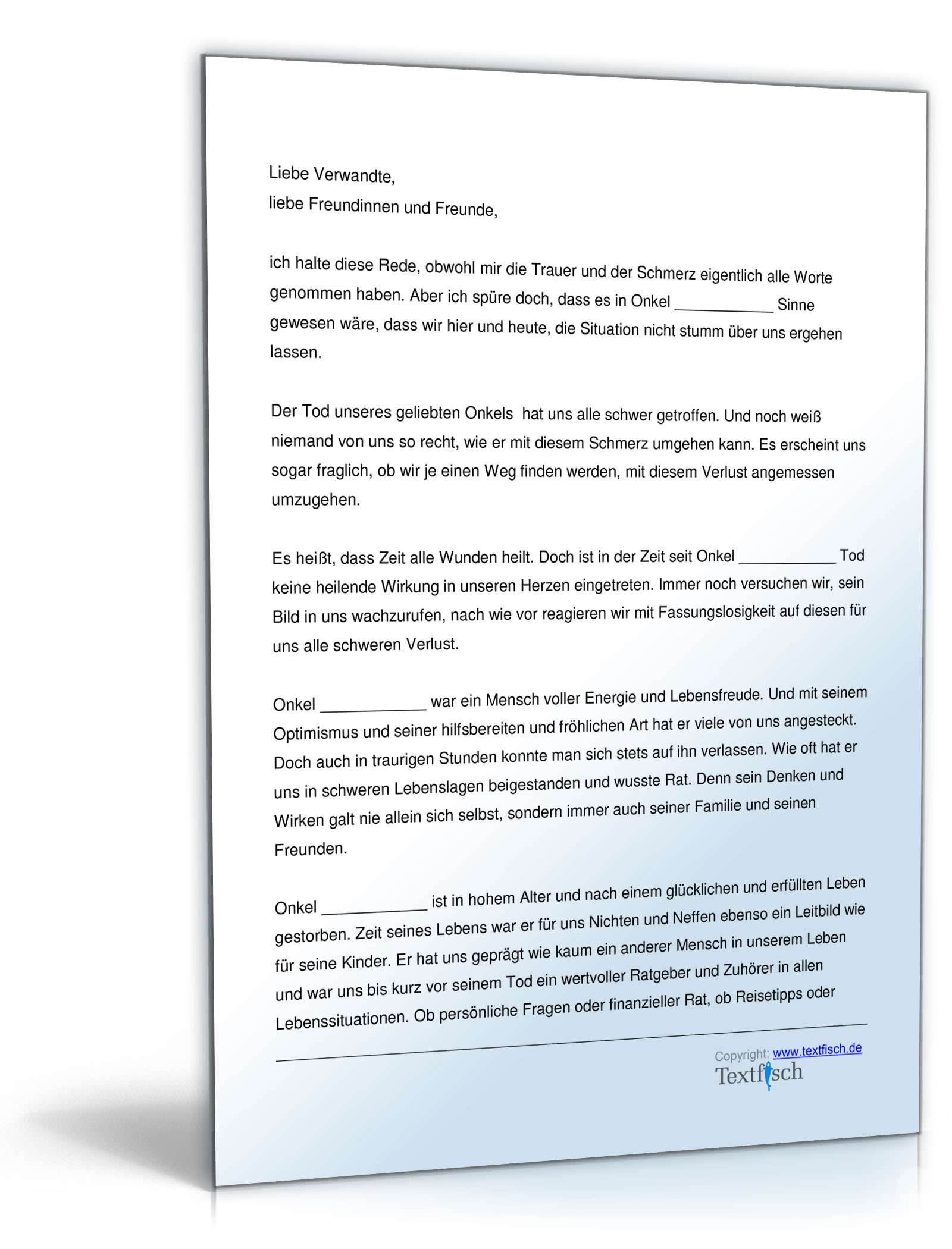 Trauerrede für einen Onkel  PDF. Seite: 2